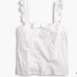 NWT J. Crew Bow Ruffled Tank Top